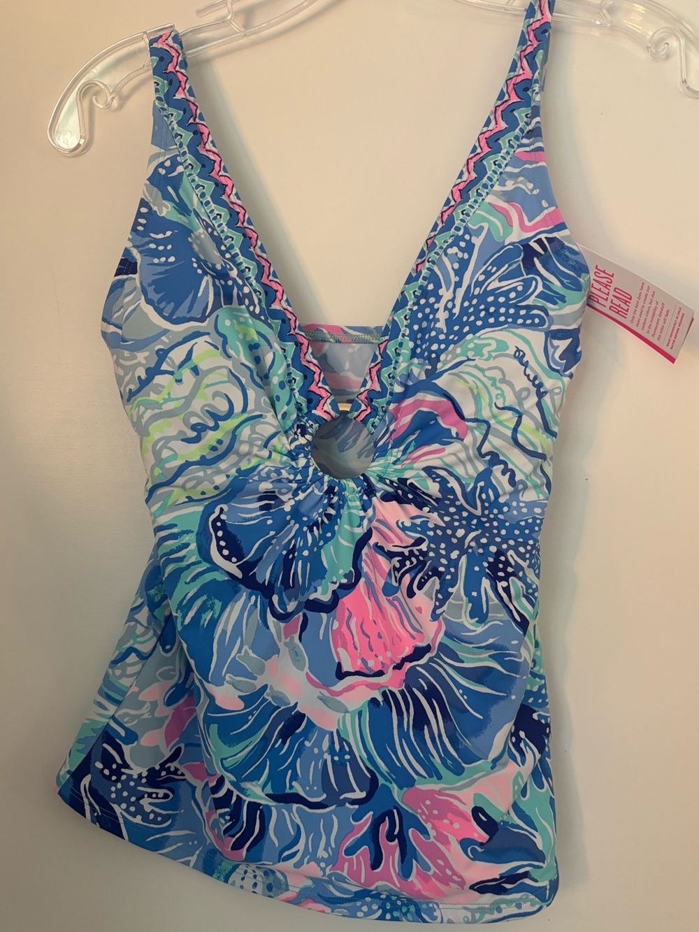 Lilly Pulitzer Brenta Tankini in Saltwater Blue Shade seekers Engineered size 4